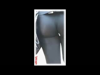butt in see-through leggings